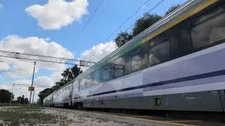 EU07-055 Krak&oacute;w Lubocza z pociągiem pospiesznym InterCity 