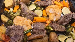 Lamb and chicken with vegetables dinner recipe #foryou #viral #homecoming #lamb #dinner