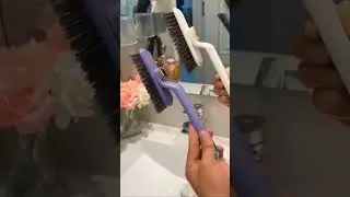 Multifunctional rotating bathroom crevice brush, cleans dead corners with hard bristle brush.