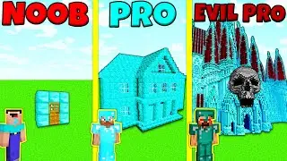Minecraft Battle: NOOB vs PRO vs EVIL PRO: DIAMOND HOUSE BUILD CHALLENGE / Animation