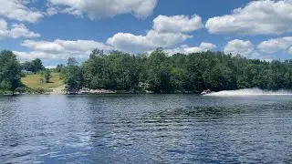 Snowmobile Crosses 1 km of water across lake Arctic Cat F1000