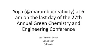 Yoga (@maram_bula) at 6 am on last day of the 27th Annual Green Chemistry and Engineering Conference