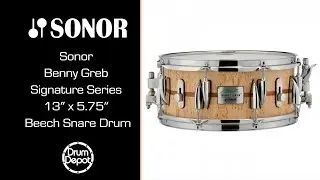 Sonor Benny Greb Signature Series 13&Prime; x 5.75&Prime; Beech Snare Drum Demo
