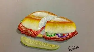 How to Draw a Hiperrealistic Sandwich: Realistic Drawing