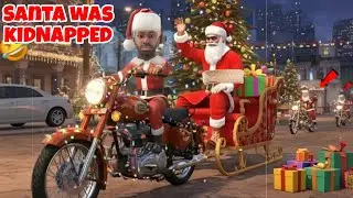 Franklin Kidnapped Santa Claus in Indian bikes driving 3d - On Christmas day !