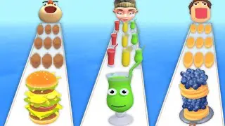 Burger Rush vs Juice Run vs Pancake Run - Playing Triple Satisfying Games Mobile