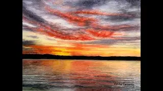 Realistic Watercolor Painting - Lovers Sunrise (High Speed)
