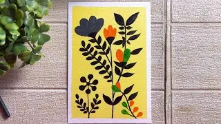 Boho Srt Drawing Easy for Beginners || Boho Art || Acrylic Painting Flowers