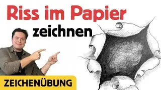 Riss im Papier zeichnen Tutorial - Komplette Zeichenübung