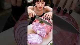 ASMR Cutting Crystal Onion | Oddly Satisfying Transparent Food ✨🧅