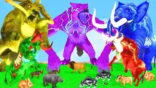 Prehistoric Mammoths vs Modern Beasts | Epic Size Battle in Animal Revolt Battle Simulator ARBS