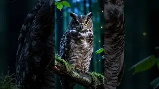 Owl Perched on Tree at Twilight | Cinematic 4K Forest Wildlife
