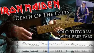 Iron Maiden - Death Of The Celts Adrian Smith's 1st solo lesson (with tablatures and backing tracks)