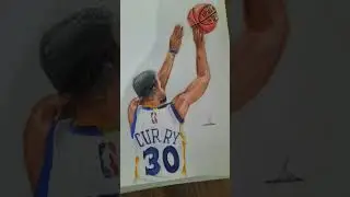 🥶Drawing Curry shooting a ball 💫#shorts #short