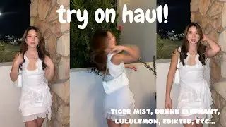 try on haul 🤍 tiger mist, edikted, lululemon, and more!