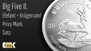 2021 Big Five II. Elefant + Kr&uuml;gerrand Privy Mark - Silber Satz