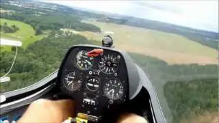PW-5 World Class glider flight: winch launch, traffic pattern and landing