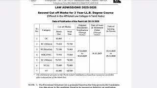 3years LLBAffiliated second counseling law admission update 2025 #lawstudents #tndalu