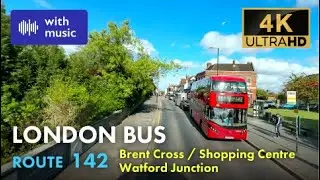 London Bus Ride, Route 142, Double Decker, 4K Virtual Tour.