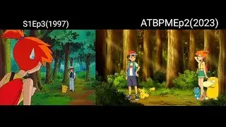 Misty following Ash in Aim to be Pokemon Master Comparison with Pokemon Season 1 Episode 3 (1997)