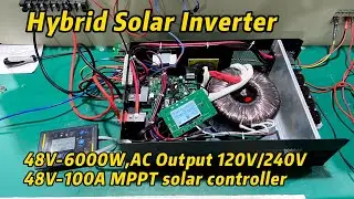 48V 6000W Hybrid Solar Inverter,AC Output 120V/240V