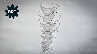 How to draw simple flower in geometric cone stack