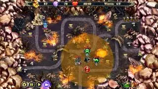 Royal Defense: Ancient Menace Molten Lands Level 1-8 Hard 3 Stars