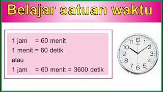 Belajar tentang satuan waktu jam menit detik kelas 3 SD