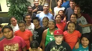 Native American youths stop in Columbus during 2,000 mile run to protest pipeline
