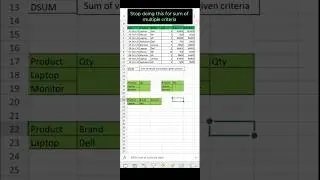 Use of DSUM Function in Excel | NS Excel | Excel Database Formula #excel #tricks #formula #trending