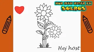 🌻🍂 Hur man ritar en h&ouml;stsolros | Steg-f&ouml;r-steg teckning