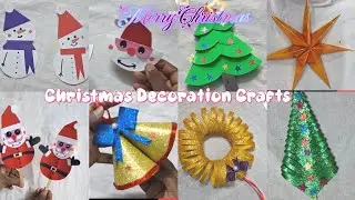 Easy Christmas Decor Crafts#DIY Christmas Tree, Santa & Star# Christmas Crafts for Kids#Paper craft