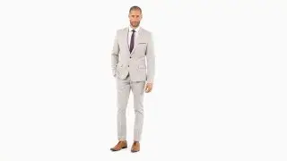 MILES FIT SUIT IN TWO-TONE WOOL-BLEND