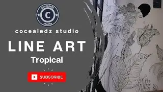 Melukis Di Tembok - Lukis Dinding Line Art - cocealedz Studio