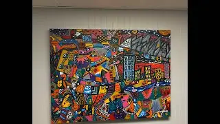 Watch Me Paint A Large Chaotic Oil Painting - Landscape Abstract Doodle Art Livestream!