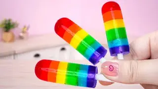 FANCY RAINBOW JELLY 🌈 Yummy Miniature Icecream Jello | Dessert Recipes by Tiny Cookery ✨