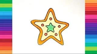 How to draw christmas star biscuit step by step | easy cookies drawing for kids | christmas drawing