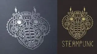Logo Design Process Illustrator - Steampunk Symbol