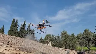 prestations par drone, nettoyage façade,  toiture, destruction nid de frelons, chenilles des pins.