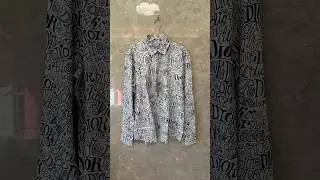 Dior Handwritten Logo Print Long Sleeve Shirt#dior #shirts