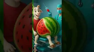 ❤️ Evolution of watermelon: goat with doctor operation 🥰 #watermelon #goat #doctor #ai #shorts #cat