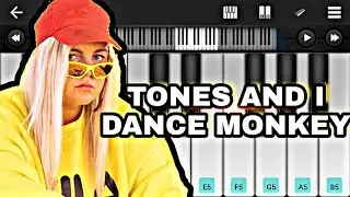 Tones and I - Dance Monkey (PIANO TUTORIAL) Easy Mobile Piano Tutorial 🎹🎶🐒