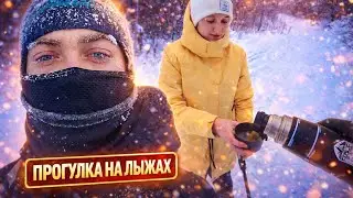 На лыжах в метель