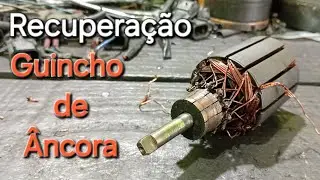 Recuperação do induzido do guincho náutico. Âncora do barco. Como rebobinar