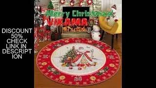 VIKAMA Christmas Series Round Crystal Pile Home Decorative Carpet Living Room Bedroom Non-slip Dirty