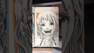 Drawing Nami, navigator of Straw Hat Pirates. | drawing everyday, day 101 | #shorts #onepiece