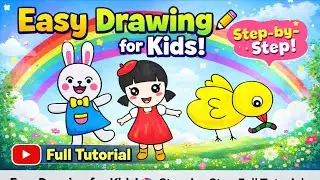 Cute Animal & Cartoon Drawing for Kids 🐰🐥 | Easy Drawing Tutorial