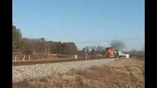 BNSF C44-9W #784 leads NS #251 at Brice, Georgia - 3/2/08