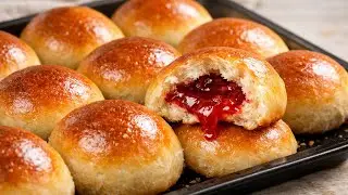 Soft Strawberry Jam Buns | Мягкие булочки с клубничным джемом | Воздушные и нежные