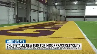 CMU completes new turf field upgrade to indoor practice facility